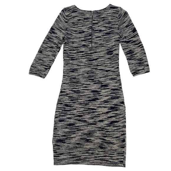 Alice + Olivia Textured Sweater Dress S Blue Marled 3/4 Sleeve Mini Bodycon Fall - Picture 10 of 12